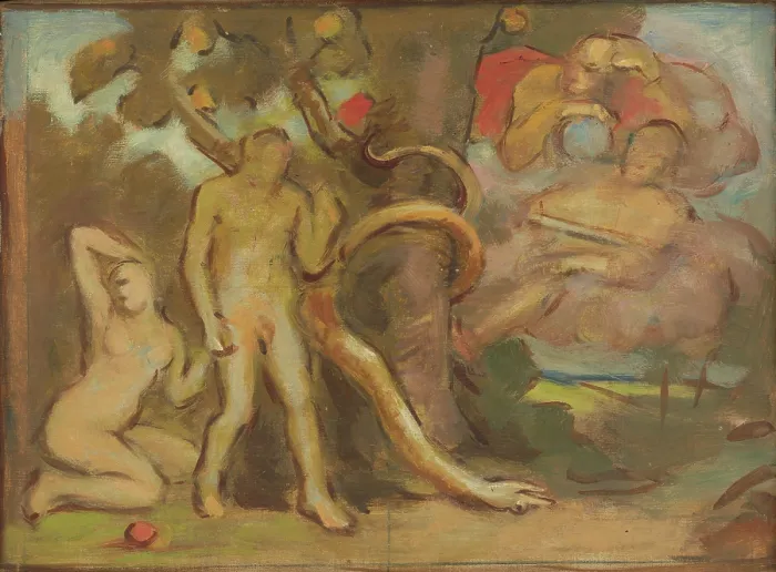 Framed Print : Temptation Adam and Eve, after 1900. Creator: Milan Thomka Mitrovsky. Temptation Adam and Eve, after 1900. Creator: Milan Thomka Mitrovsky Framed Print : Temptation Adam and Eve, after 1900. Creator: Milan Thomka Mitrovsky. Temptation Adam and Eve, after 1900. Creator: Milan Thomka Mitrovsky
