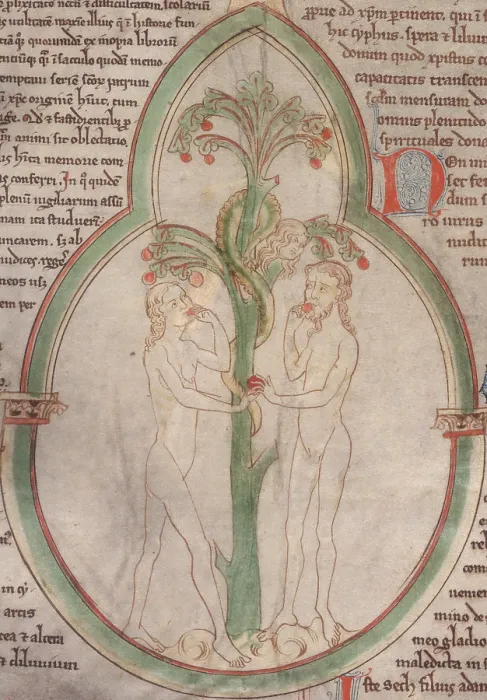 Framed Print : The Temptation of Adam and Eve, c1300. Creator: Unknown Framed Print : The Temptation of Adam and Eve, c1300. Creator: Unknown