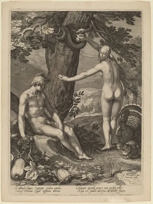 Framed Print : Temptation of Man, 1604. Creator: Jan Saenredam Framed Print : Temptation of Man, 1604. Creator: Jan Saenredam