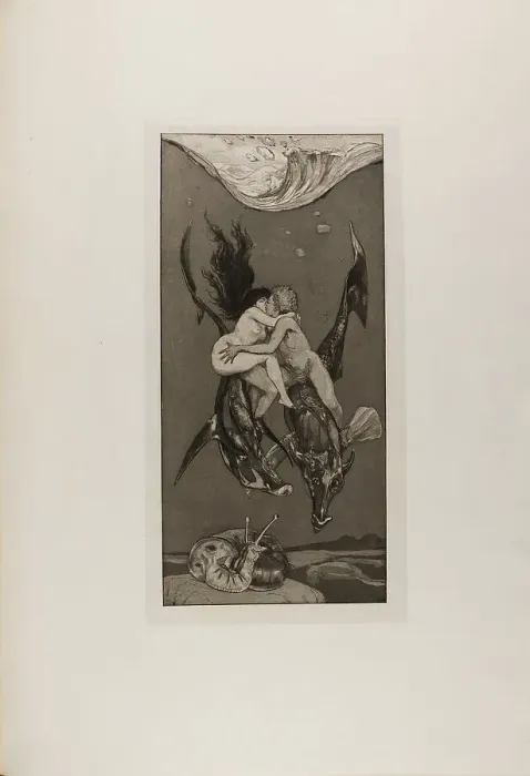 Framed Print : Temptation, plate four from A Life, 1884. Creator: Max Klinger Framed Print : Temptation, plate four from A Life, 1884. Creator: Max Klinger