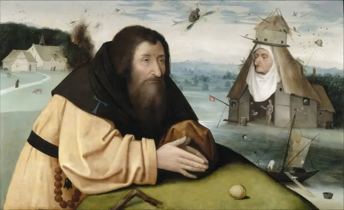 Framed Print : The Temptation of Saint Anthony, Between 1500 and 1510. Artist: Bosch, Hieronymus, (School) Framed Print : The Temptation of Saint Anthony, Between 1500 and 1510. Artist: Bosch, Hieronymus, (School)