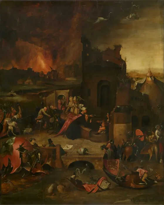 Framed Print : The Temptation of Saint Anthony, 16th century. Artist: Bosch, Hieronymus, (School) Framed Print : The Temptation of Saint Anthony, 16th century. Artist: Bosch, Hieronymus, (School)