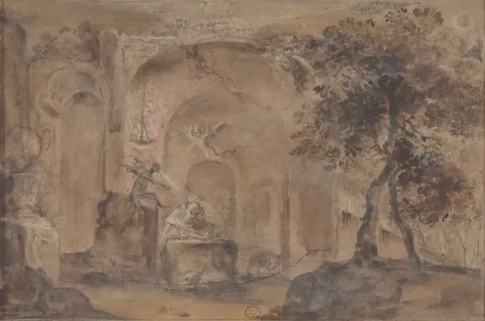 Framed Print : The Temptation of Saint Anthony, 17th century. Creator: Anon Framed Print : The Temptation of Saint Anthony, 17th century. Creator: Anon