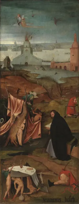 Framed Print : The Temptation of Saint Anthony. Artist: Bosch, Hieronymus, (School) Framed Print : The Temptation of Saint Anthony. Artist: Bosch, Hieronymus, (School)