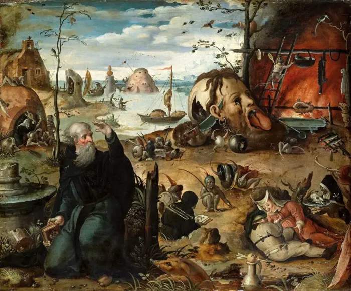 Framed Print : The Temptation of Saint Anthony. Artist: Mandyn, Jan (1502-1560)