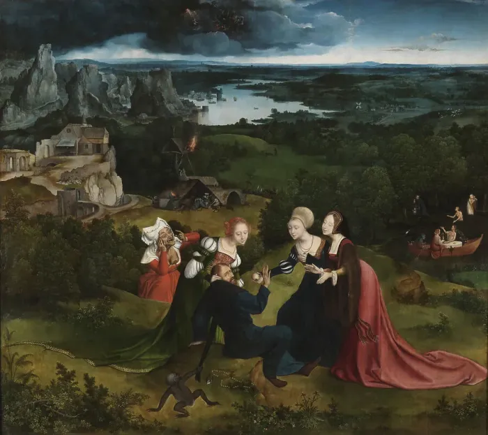 Framed Print : The Temptation of Saint Anthony. Artist: Patinir, Joachim (ca. 1480-1524) Framed Print : The Temptation of Saint Anthony. Artist: Patinir, Joachim (ca. 1480-1524)
