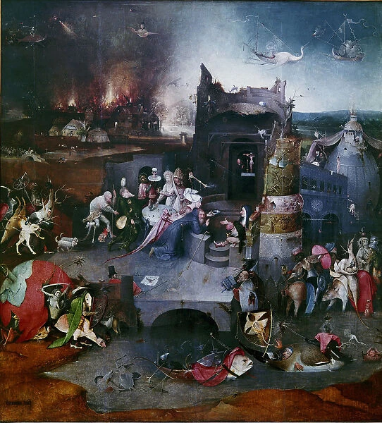 The Temptation of Saint Anthony (Central panel of a triptych), Between 1495 and 1515. Artist: Bosch, Hieronymus (c. 1450-1516)