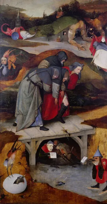 Framed Print : The Temptation of Saint Anthony (Detail of left wing of a triptych), Between 1495 and 1515. Artist: Bosch, Hieronymus (c. 1450-1516) Framed Print : The Temptation of Saint Anthony (Detail of left wing of a triptych), Between 1495 and 1515. Artist: Bosch, Hieronymus (c. 1450-1516)