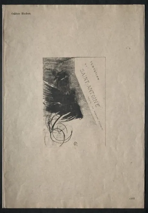 Framed Print : The Temptation of Saint Anthony (First Series): Cover, 1888. Creator: Odilon Redon (French Framed Print : The Temptation of Saint Anthony (First Series): Cover, 1888. Creator: Odilon Redon (French