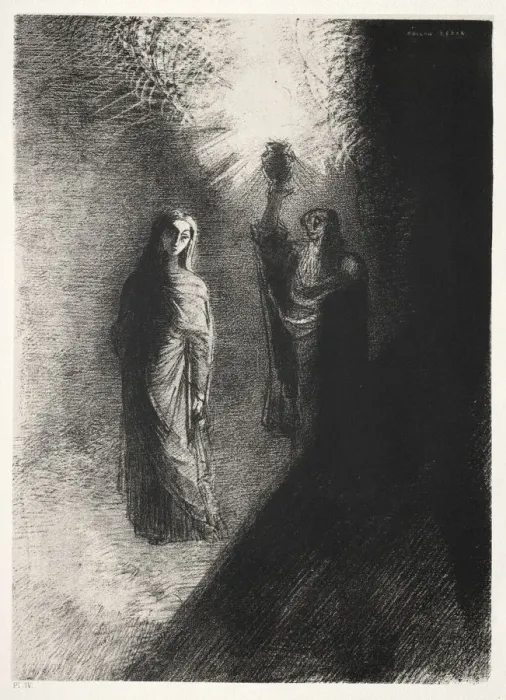Framed Print : The Temptation of Saint Anthony (First Series): He Raises the Bronze Urn, 1888. Creator Framed Print : The Temptation of Saint Anthony (First Series): He Raises the Bronze Urn, 1888. Creator