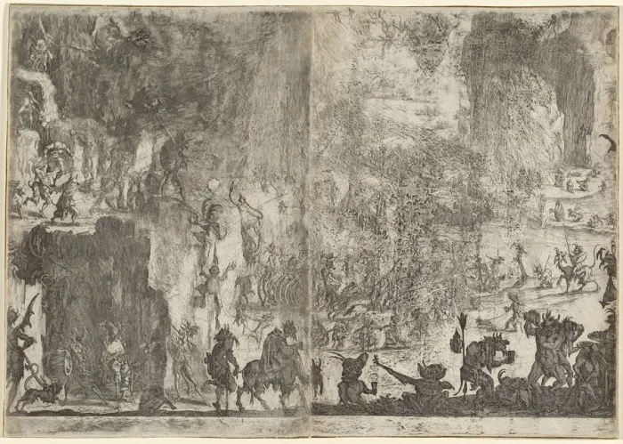 Framed Print : The Temptation of Saint Anthony [first version], c. 1617. Creator: Jacques Callot