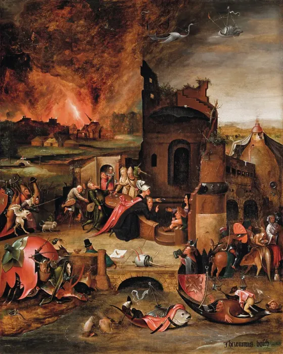 Framed Print : The Temptation of Saint Anthony the Great. Creator: Hieronymus Bosch Framed Print : The Temptation of Saint Anthony the Great. Creator: Hieronymus Bosch