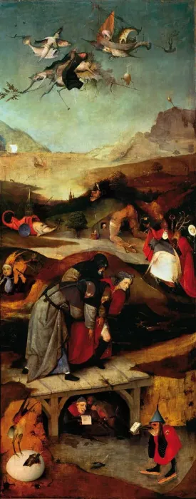 Framed Print : The Temptation of Saint Anthony (Left wing of a triptych) Framed Print : The Temptation of Saint Anthony (Left wing of a triptych)