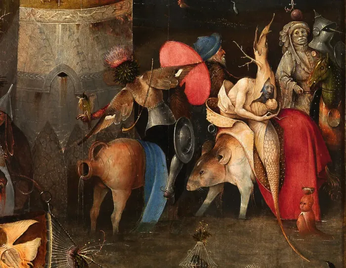 Framed Print : The Temptation of Saint Anthony (Triptych). Detail, c. 1500. Creator: Bosch, Hieronymus (c. 1450-1516) Framed Print : The Temptation of Saint Anthony (Triptych). Detail, c. 1500. Creator: Bosch, Hieronymus (c. 1450-1516)