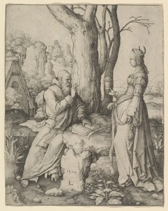 Framed Print : The Temptation of St. Anthony, 1509. Creator: Lucas van Leyden