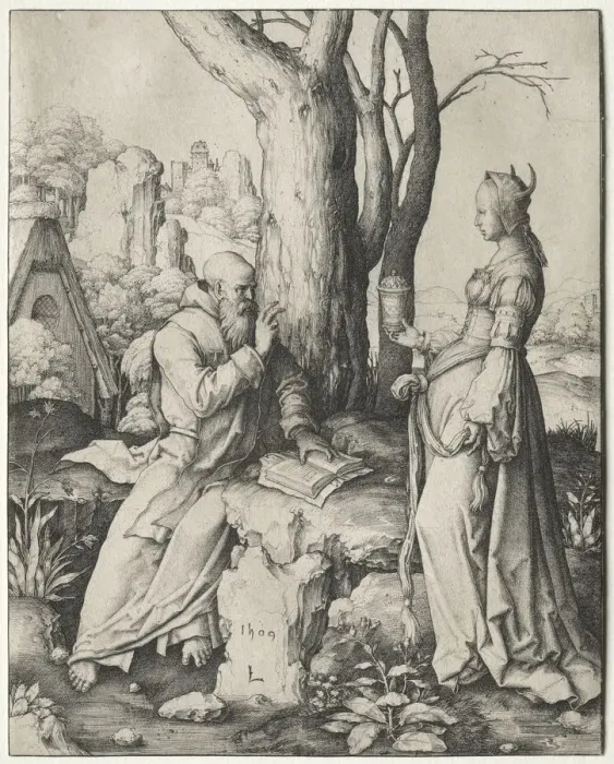 Framed Print : The Temptation of St. Anthony, 1509. Creator: Lucas van Leyden (Dutch, 1494-1533) Framed Print : The Temptation of St. Anthony, 1509. Creator: Lucas van Leyden (Dutch, 1494-1533)