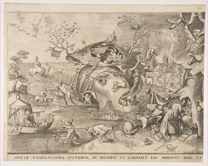 Framed Print : The Temptation of St. Anthony, 1556. Creator: Pieter van der Heyden Framed Print : The Temptation of St. Anthony, 1556. Creator: Pieter van der Heyden