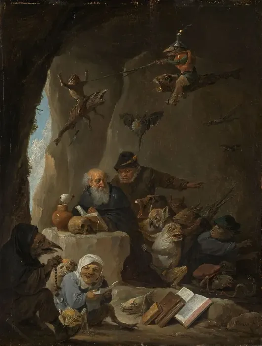 Framed Print : The Temptation of St Anthony, c.1645. Creator: David Teniers II Framed Print : The Temptation of St Anthony, c.1645. Creator: David Teniers II