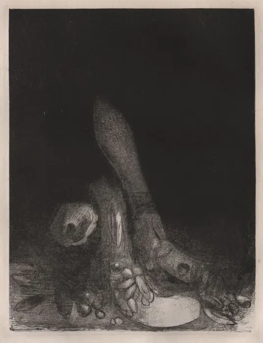 Framed Print : The Temptation of St. Anthony: Flowers Fall and the Head of a Python Appears, 1896