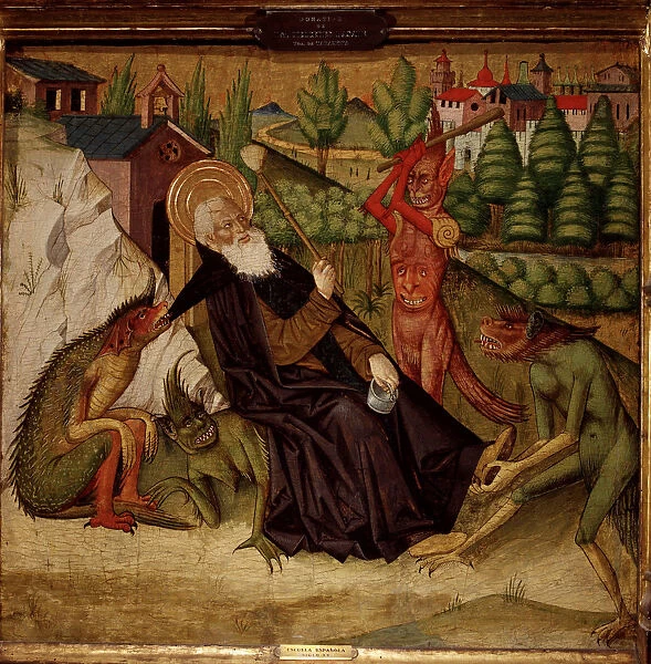The Temptations of St. Anthony anchorite of Tebaida, tempera on panel