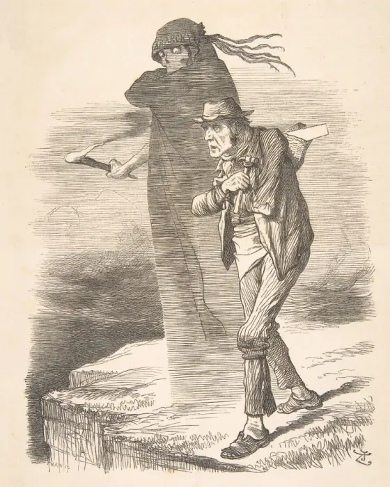 Framed Print : The Tempter (Punch, November 27, 1886), 1886. Creator: John Tenniel Framed Print : The Tempter (Punch, November 27, 1886), 1886. Creator: John Tenniel