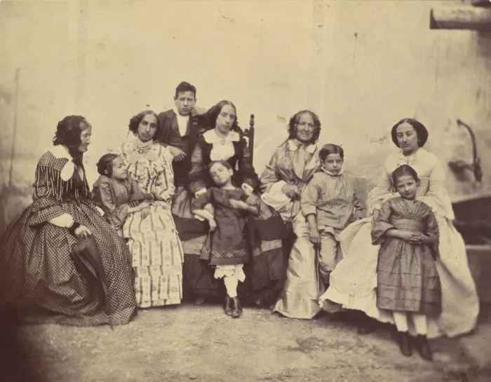Framed Print : [Ten members of the Antoine family], 1850s-60s. Creator: Franz Antoine