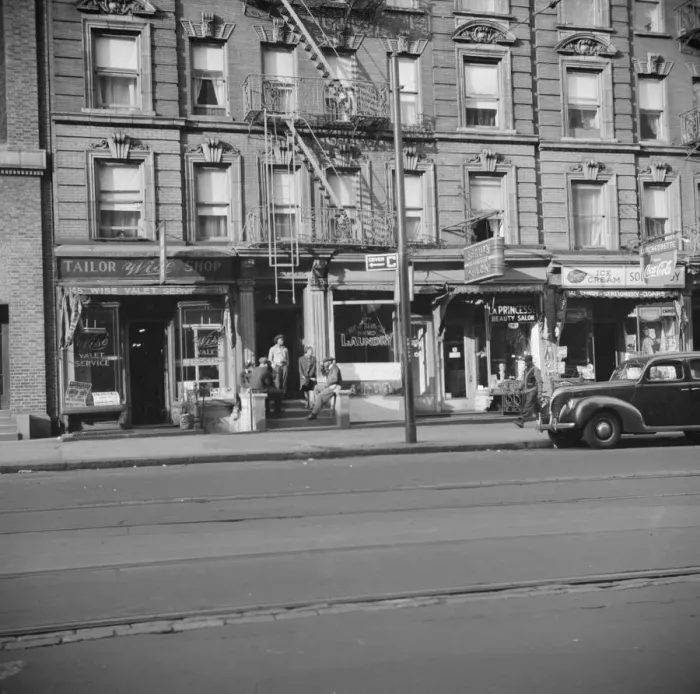Framed Print : A tenament house in Harlem, New York, 1943. Creator: Gordon Parks Framed Print : A tenament house in Harlem, New York, 1943. Creator: Gordon Parks