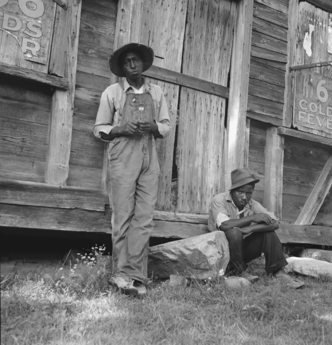Framed Print : Tenant farmer and friend, Chatham County, North Carolina, 1939. Creator: Dorothea Lange Framed Print : Tenant farmer and friend, Chatham County, North Carolina, 1939. Creator: Dorothea Lange