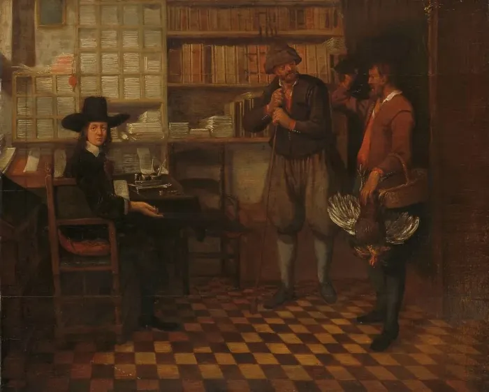 Framed Print : The Tenant Farmer's Rent, 1660-1668. Creator: Gerritsz Quiringh van Brekelenkam Framed Print : The Tenant Farmer's Rent, 1660-1668. Creator: Gerritsz Quiringh van Brekelenkam