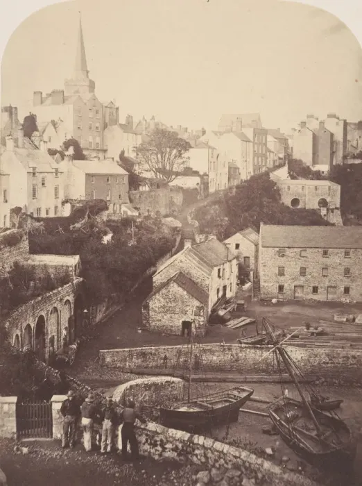 Framed Print : Part of Tenby Town and Harbour, 1853. Creator: George B. Stokes Framed Print : Part of Tenby Town and Harbour, 1853. Creator: George B. Stokes