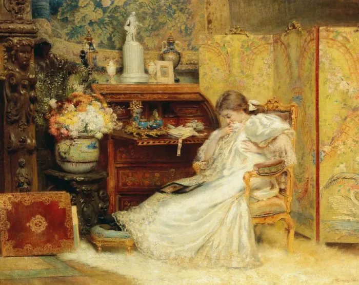 Framed Print : The Tender Creature. Creator: Makovsky, Konstantin Yegorovich (1839-1915) Framed Print : The Tender Creature. Creator: Makovsky, Konstantin Yegorovich (1839-1915)