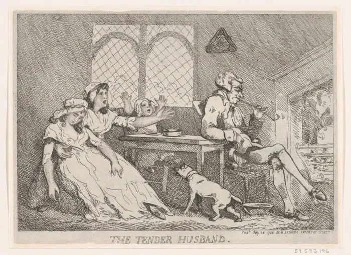 Framed Print : The Tender Husband, July 28, 1786. July 28, 1786. Creator: Thomas Rowlandson Framed Print : The Tender Husband, July 28, 1786. July 28, 1786. Creator: Thomas Rowlandson