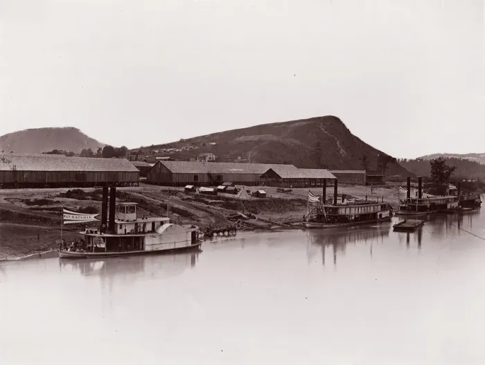 Framed Print : Tennessee River at Chattanooga (81 Lookout Mountain Spur), ca. 1864. Creator: George N Framed Print : Tennessee River at Chattanooga (81 Lookout Mountain Spur), ca. 1864. Creator: George N