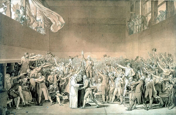 Tennis Court Oath, June 20 1789, Paris (1791). Artist: Jacques-Louis David