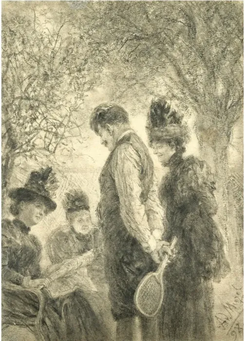 Framed Print : After a tennis match