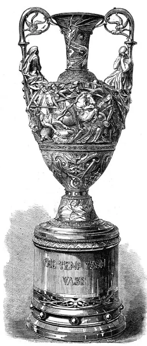 Framed Print : The Tennyson Vase: Morte d'Arthur and Guinevere, 1868. Creator: Unknown Framed Print : The Tennyson Vase: Morte d'Arthur and Guinevere, 1868. Creator: Unknown