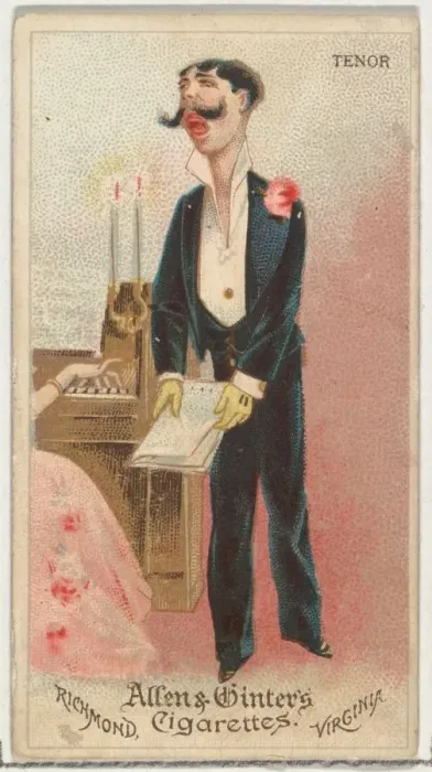Framed Print : Tenor, from Worlds Dudes series (N31) for Allen & Ginter Cigarettes, 1888 Framed Print : Tenor, from Worlds Dudes series (N31) for Allen & Ginter Cigarettes, 1888