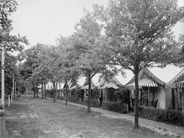 Framed Print : Tent life at Ocean Grove, N.J. c1906. Creator: Unknown