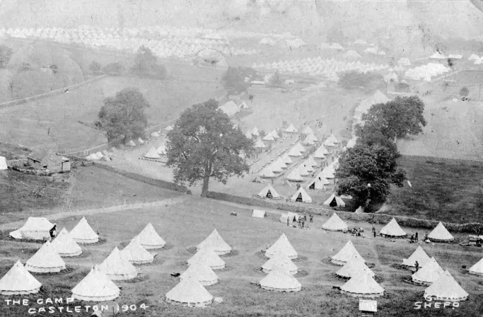 Framed Print : Tents at Castleton, 1904. Artist: Shefo Framed Print : Tents at Castleton, 1904. Artist: Shefo