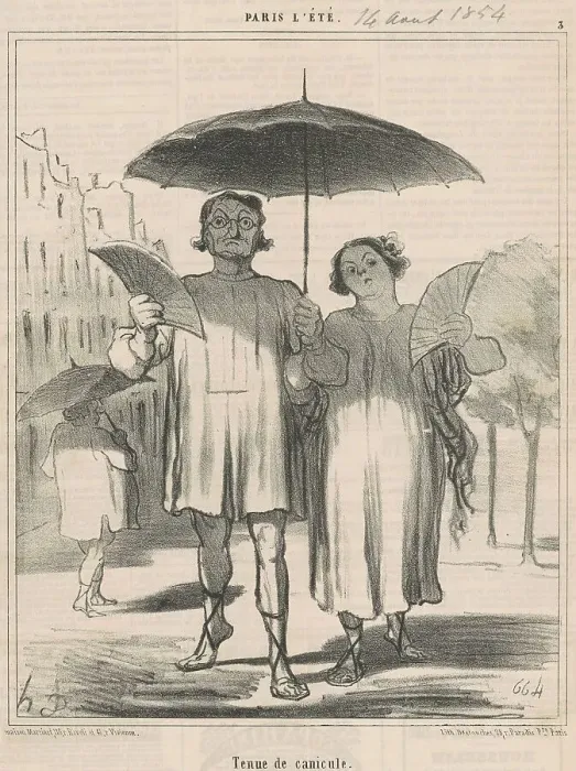 Framed Print : Tenue de canicule, 19th century. Creator: Honore Daumier