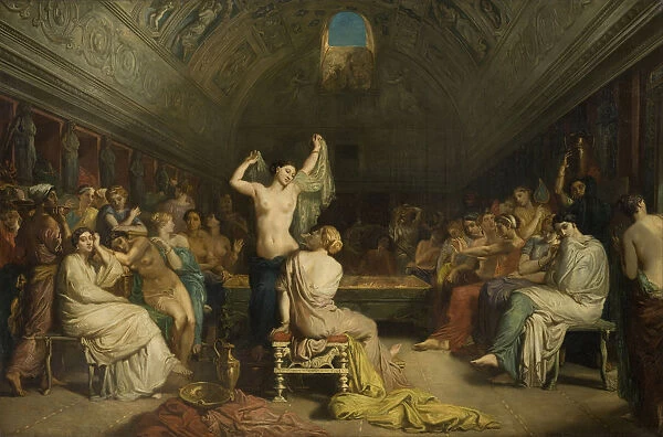 Tepidarium, the room where the women of Pompeii came to rest and dry themselves after bathing, 185 Artist: Chasseriau, Theodore (1819-1856)