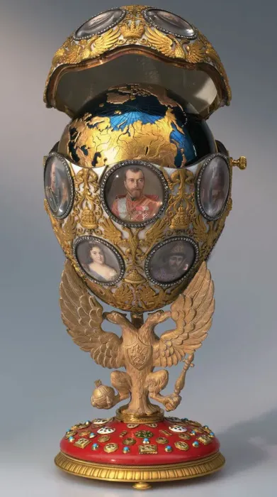 Framed Print : The Tercentenary of Romanoffs House Egg, 1913. Artist: Wigstrom, Henrik Immanuel, (Faberge manufacture) (active Early 20th cen. ) Framed Print : The Tercentenary of Romanoffs House Egg, 1913. Artist: Wigstrom, Henrik Immanuel, (Faberge manufacture) (active Early 20th cen. )