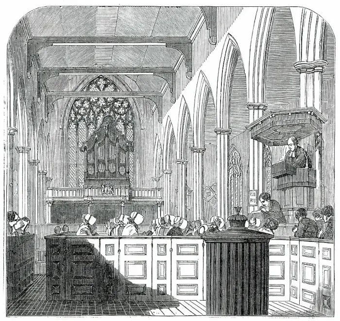 Framed Print : Tercentenary Service at the Dutch Church, Austin Friars, 1850. Creator: Unknown Framed Print : Tercentenary Service at the Dutch Church, Austin Friars, 1850. Creator: Unknown