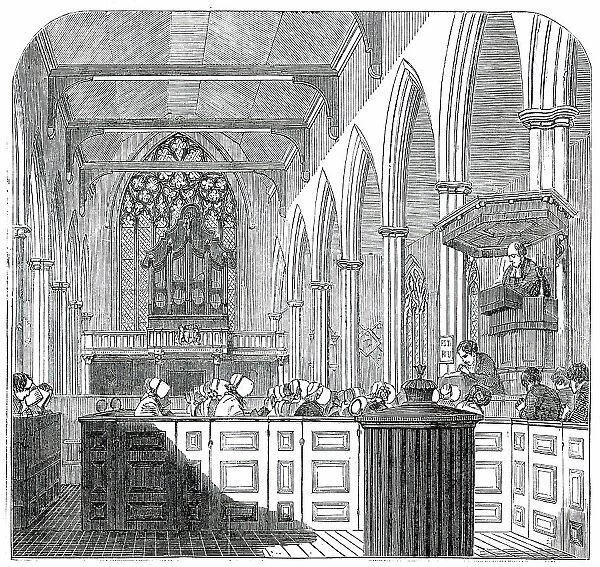 Tercentenary Service at the Dutch Church, Austin Friars, 1850. Creator: Unknown