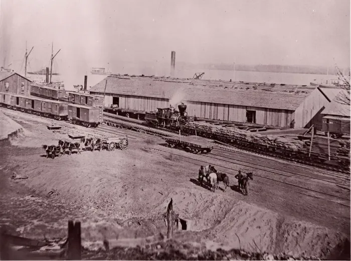 Framed Print : Terminus of U. S. Military Railroad, City Point, Virginia, 1861-65 Framed Print : Terminus of U. S. Military Railroad, City Point, Virginia, 1861-65