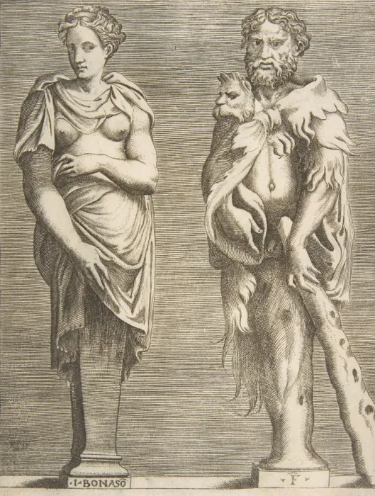 Framed Print : Terms of Hercules and Deianira, ca. 1531-76. ca. 1531-76. Creator: Giulio Bonasone Framed Print : Terms of Hercules and Deianira, ca. 1531-76. ca. 1531-76. Creator: Giulio Bonasone