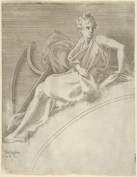 Terpsichore, from the series Twelve Muses and Goddesses, ca. 1542-45. Creator: Leon Davent