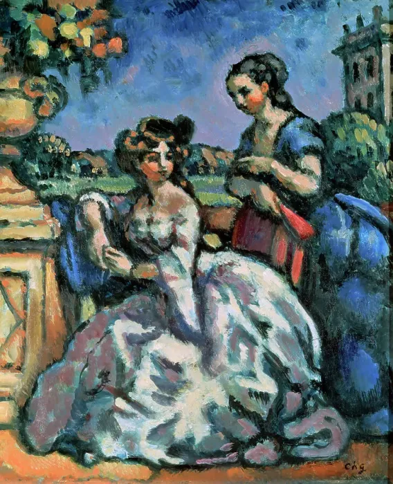 Framed Print : The Terrace, 1909. Artist: Charles Guerin Framed Print : The Terrace, 1909. Artist: Charles Guerin