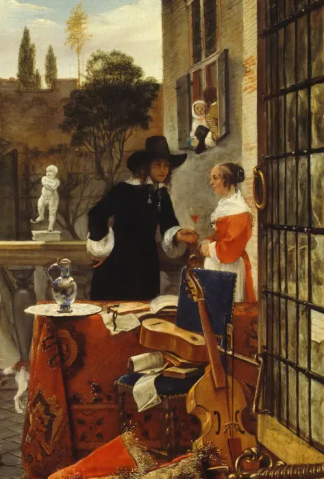 Framed Print : The Terrace, c. 1660. Creator: Unknown Framed Print : The Terrace, c. 1660. Creator: Unknown