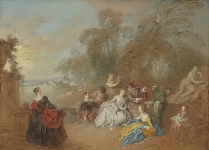 Framed Print : On the Terrace, c. 1730 / 1735. Creator: Jean-Baptiste Pater Framed Print : On the Terrace, c. 1730 / 1735. Creator: Jean-Baptiste Pater